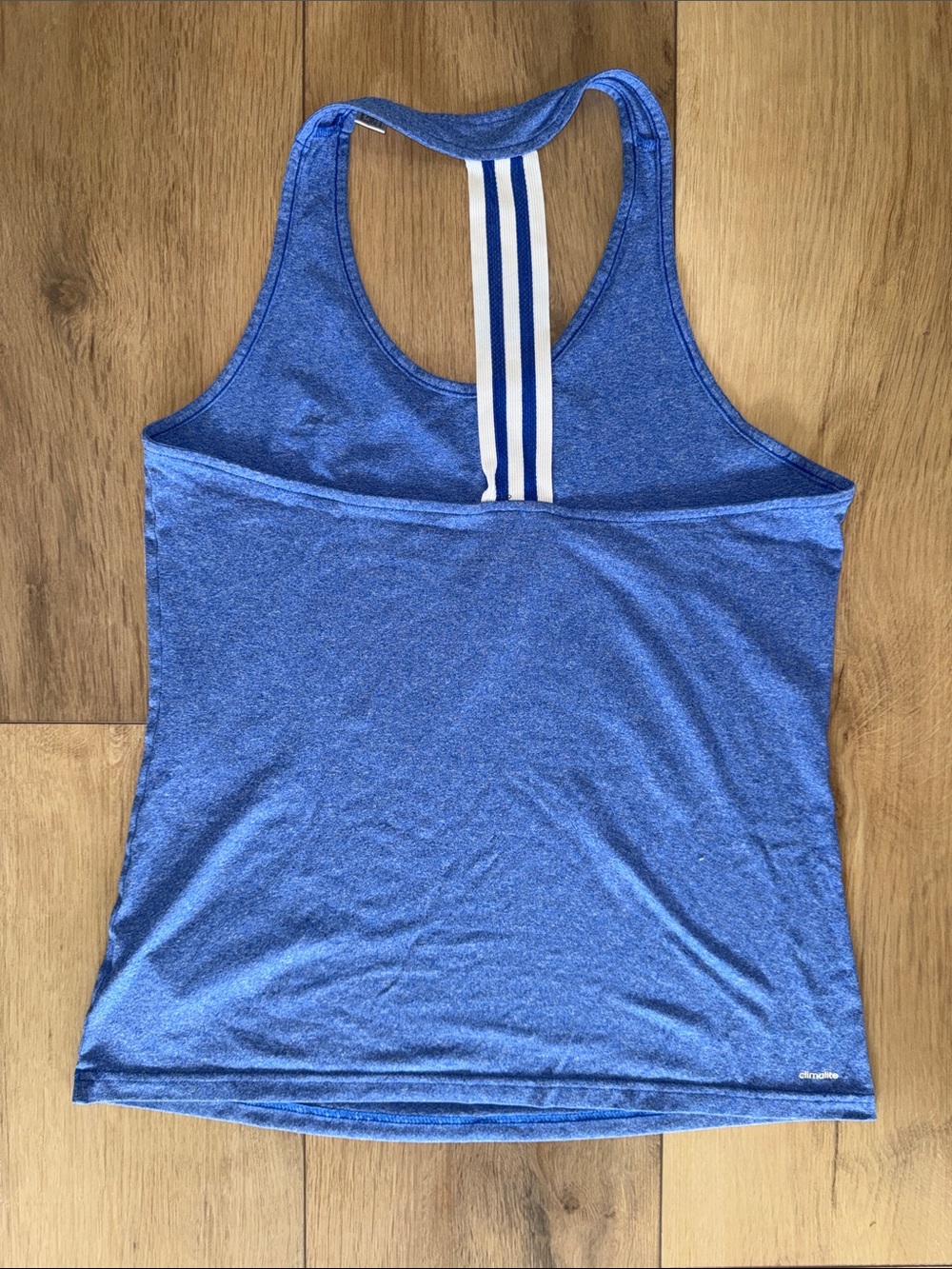 adidas Blue Racerback Performance Tank Top - Picture 2 of 3